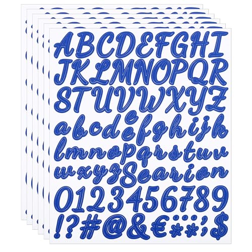 PATIKIL Alphabet Buchstaben Zahlen Aufkleber, 6 Bögen selbstklebende Vinyl DIY Kursive Großbuchstaben Etiketten für Briefkasten Büro Fenster Geschenkbox Scrapbook Dekor, Dunkelblau PATIKIL Alphabet Buchstaben Zahlen Aufkleber, 6 Bögen selbstklebende Vinyl DIY Kursive Großbuchstaben Etiketten für Briefkasten Büro Fenster Geschenkbox Scrapbook Dekor, Dunkelblau von PATIKIL