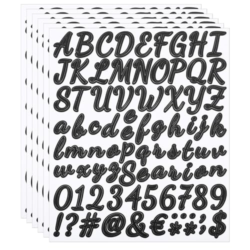 PATIKIL Alphabet Buchstaben Zahlen Aufkleber, 6 Bögen selbstklebende Vinyl DIY Kursive Großbuchstaben Etiketten für Briefkasten Büro Fenster Geschenkbox Scrapbook Dekor, Schwarz PATIKIL Alphabet Buchstaben Zahlen Aufkleber, 6 Bögen selbstklebende Vinyl DIY Kursive Großbuchstaben Etiketten für Briefkasten Büro Fenster Geschenkbox Scrapbook Dekor, Schwarz von PATIKIL