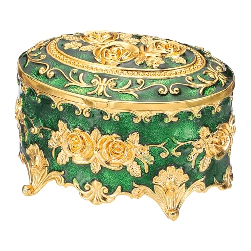 PATIKIL Antike Metall-Schmuckschatulle, ovale Schmuck-Organizer-Box Schmuck-Aufbewahrungsbox für Ringe Ohrringe Halskette, Frisiertisch, Hochzeits-Geburtstags-Geschenk Wohnkultur, Grün PATIKIL Antike Metall-Schmuckschatulle, ovale Schmuck-Organizer-Box Schmuck-Aufbewahrungsbox für Ringe Ohrringe Halskette, Frisiertisch, Hochzeits-Geburtstags-Geschenk Wohnkultur, Grün von PATIKIL