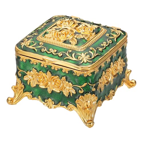 PATIKIL Antike Metall-Schmuckschatulle, quadratische Schmuck-Organizer-Box Schmuck-Aufbewahrungsbox für Ringe Ohrringe Halskette, Frisiertisch, Hochzeits-Geburtstags-Geschenk, Grün PATIKIL Antike Metall-Schmuckschatulle, quadratische Schmuck-Organizer-Box Schmuck-Aufbewahrungsbox für Ringe Ohrringe Halskette, Frisiertisch, Hochzeits-Geburtstags-Geschenk, Grün von PATIKIL