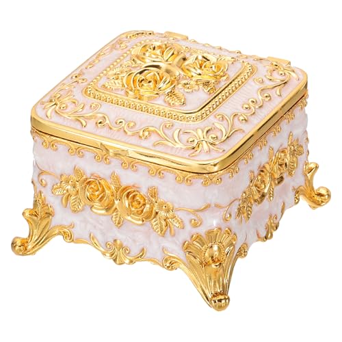 PATIKIL Antike Metall-Schmuckschatulle, quadratische Schmuck-Organizer-Box Schmuck-Aufbewahrungsbox für Ringe Ohrringe Halskette, Frisiertisch,Weiß PATIKIL Antike Metall-Schmuckschatulle, quadratische Schmuck-Organizer-Box Schmuck-Aufbewahrungsbox für Ringe Ohrringe Halskette, Frisiertisch,Weiß von PATIKIL