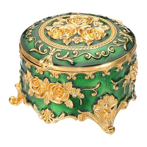 PATIKIL Antike Metall-Schmuckschatulle, runde Schmuck-Organizer-Box Schmuck-Aufbewahrungsbox für Ringe Ohrringe Halskette, Frisiertisch, Hochzeits-Geburtstags-Geschenk Wohnkultur, Grün PATIKIL Antike Metall-Schmuckschatulle, runde Schmuck-Organizer-Box Schmuck-Aufbewahrungsbox für Ringe Ohrringe Halskette, Frisiertisch, Hochzeits-Geburtstags-Geschenk Wohnkultur, Grün von PATIKIL