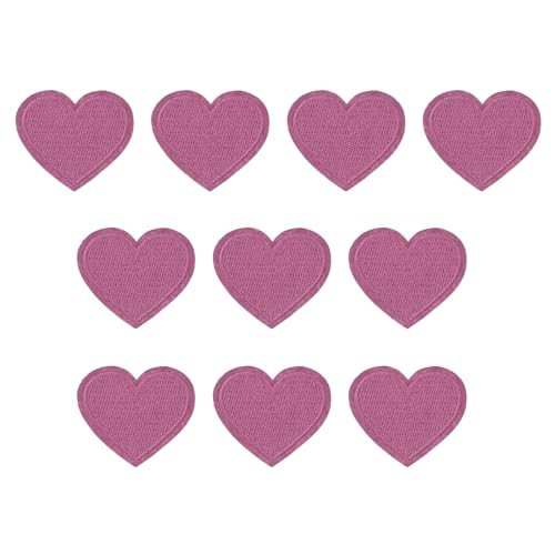 PATIKIL Aufbügelbare Aufnäher 10 Packung Herz Form Aufnäher Bestickte Aufnäher Liebe Applikationen Verzierungen für Kleidung Jacken Hut Rucksack Reparieren Dekorationen Rose Rosa von PATIKIL