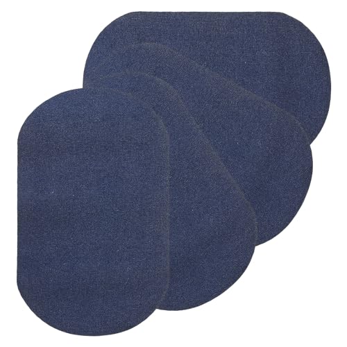 PATIKIL Aufbügelbare Patches 4Stk 7x4" Ellbogen Knie Samt Patches Reparatur Patches Kit für Kleidung Hosen Hemden Jacken Ausbessern und Dekorieren Blau von PATIKIL