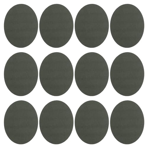 PATIKIL Aufbügelflicken, 12er Pack Samt Ellenbogen Knie Flicken Set zum Reparieren und Dekorieren von Kleidung, Pullovern, Hosen, Hemden, Jacken, Grau von PATIKIL
