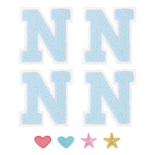 PATIKIL Aufbügler zum Aufbügeln, Chenille-Buchstaben-Aufnäher, Alphabet-Aufkleber für Team-Kostüm, Dekoration, Kleidung, Hut, Jeans, Tasche, DIY, Hellblau, N PATIKIL Aufbügler zum Aufbügeln, Chenille-Buchstaben-Aufnäher, Alphabet-Aufkleber für Team-Kostüm, Dekoration, Kleidung, Hut, Jeans, Tasche, DIY, Hellblau, N von PATIKIL