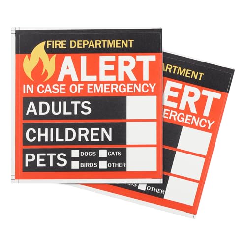 PATIKIL Aufkleber zur Ortung von Personen und Haustieren im Notfall, 7,6 x 7,6 cm, 10er-Pack, Sicherheitsaufkleber für Feuerrettung für Haus, Zuhause, Fenster, Tür von PATIKIL