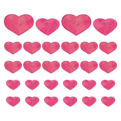 PATIKIL Pailletten Patches zum Aufbügeln, 28 Stück Aufnäher zum Aufbügeln Applikation Pailletten Glitzer Aufnäher für DIY Schuhe Kleidung Hüte Rucksäcke Kostüme, Rosarot PATIKIL Pailletten Patches zum Aufbügeln, 28 Stück Aufnäher zum Aufbügeln Applikation Pailletten Glitzer Aufnäher für DIY Schuhe Kleidung Hüte Rucksäcke Kostüme, Rosarot von PATIKIL