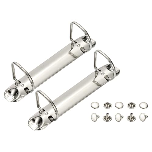 PATIKIL B7 2-Loch-Ringbinder-Mechanismen, 2er-Set 0,98" D-Ring-Ersatzbinder-Planer-Lose-Blatt-Bindungsrücken für Organisatoren DIY-Füllpapier-Aufbewahrungsordner-Zubehör, 20mm Silberton von PATIKIL