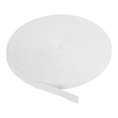 PATIKIL Baumwoll Twill Band 5/8 Zoll 50 Yards Baumwollband Gurtband Baumwolle Cotton Tape Bänder Fischgrätenband für Nähen Geschenkverpackung Handwerk DIY Taschengurtband Schnürsenkel Weiß von PATIKIL