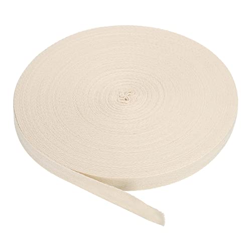 PATIKIL Baumwollband Baumwolle Gurtband 15mm x 45m, Schrägband Baumwoll Nahtband Köperband Saumband Einfassband Stoffband Webband zum Nähen für DIY Basteln Stricken Verpackungen, Beige PATIKIL Baumwollband Baumwolle Gurtband 15mm x 45m, Schrägband Baumwoll Nahtband Köperband Saumband Einfassband Stoffband Webband zum Nähen für DIY Basteln Stricken Verpackungen, Beige von PATIKIL