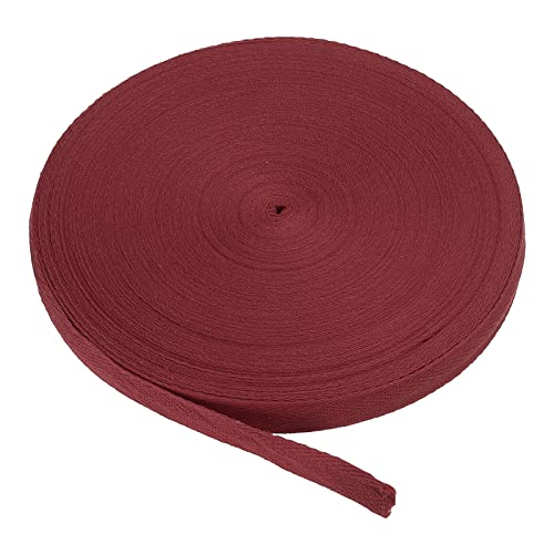 PATIKIL Baumwollband Baumwolle Gurtband 15mm x 45m, Schrägband Baumwoll Nahtband Köperband Saumband Einfassband Stoffband Webband zum Nähen für DIY Basteln Stricken Verpackungen, Dunkelrot PATIKIL Baumwollband Baumwolle Gurtband 15mm x 45m, Schrägband Baumwoll Nahtband Köperband Saumband Einfassband Stoffband Webband zum Nähen für DIY Basteln Stricken Verpackungen, Dunkelrot von PATIKIL