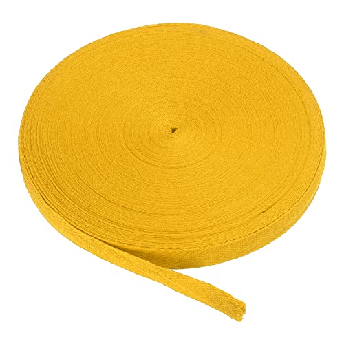 PATIKIL Baumwollband Baumwolle Gurtband 15mm x 45m, Schrägband Baumwoll Nahtband Köperband Saumband Einfassband Stoffband Webband zum Nähen für DIY Basteln Stricken Verpackungen, Golden PATIKIL Baumwollband Baumwolle Gurtband 15mm x 45m, Schrägband Baumwoll Nahtband Köperband Saumband Einfassband Stoffband Webband zum Nähen für DIY Basteln Stricken Verpackungen, Golden von PATIKIL
