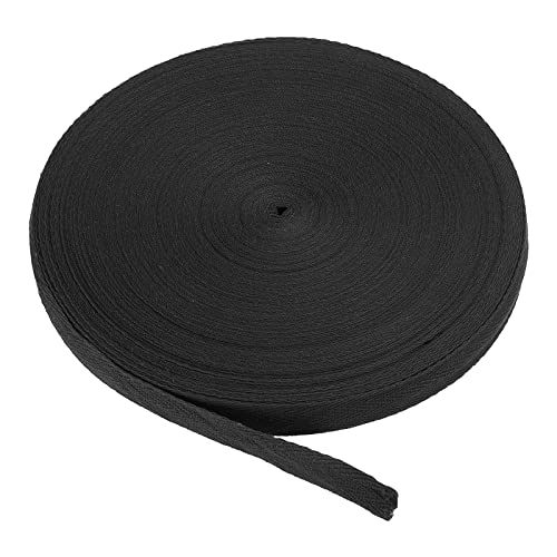 PATIKIL Baumwollband Baumwolle Gurtband 15mm x 45m, Schrägband Baumwoll Nahtband Köperband Saumband Einfassband Stoffband Webband zum Nähen für DIY Basteln Stricken Verpackungen, Schwarz PATIKIL Baumwollband Baumwolle Gurtband 15mm x 45m, Schrägband Baumwoll Nahtband Köperband Saumband Einfassband Stoffband Webband zum Nähen für DIY Basteln Stricken Verpackungen, Schwarz von PATIKIL