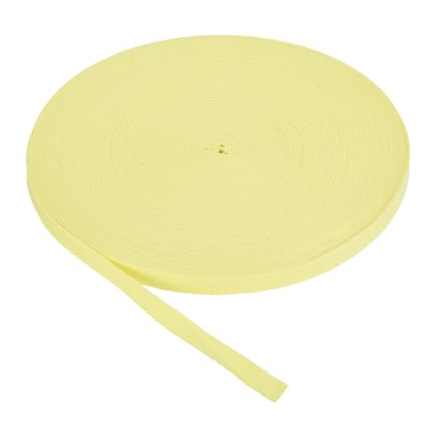 PATIKIL Baumwollband Baumwolle Gurtband 15mm x 45m, Schrägband Baumwoll Nahtband Köperband Saumband Stoffband Webband Ribbon zum Nähen für DIY Basteln Stricken Verpackungen, Hellgelb PATIKIL Baumwollband Baumwolle Gurtband 15mm x 45m, Schrägband Baumwoll Nahtband Köperband Saumband Stoffband Webband Ribbon zum Nähen für DIY Basteln Stricken Verpackungen, Hellgelb von PATIKIL