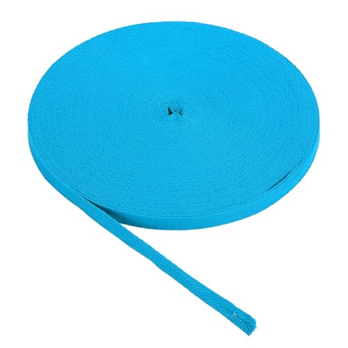PATIKIL Baumwollband Baumwolle Gurtband 15mm x 45m, Schrägband Baumwoll Nahtband Köperband Saumband Stoffband Webband Ribbon zum Nähen für DIY Basteln Stricken Verpackungen, Seeblau von PATIKIL