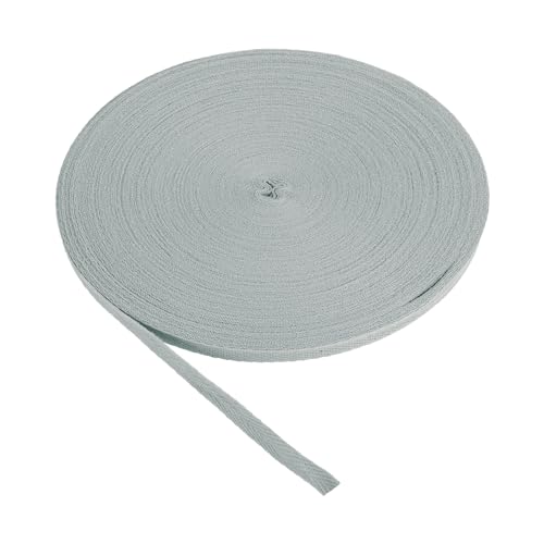 PATIKIL Baumwollköperband 10mm (3/8 Zoll) 50 Meter Baumwollband Schrägband Herringbone Webbing Verzierung für Nähen Geschenkverpackung Basteln DIY Hellgrau von PATIKIL