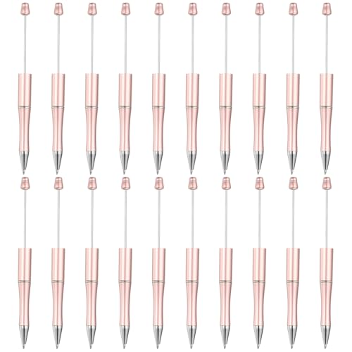 PATIKIL Beadable Pens, 20er Pack Schwarz Tinte Kunststoff Perlenstift Kreative DIY Kugelschreiber für Lehrer Büro DIY Handwerk Party Dekorationen Handgemachte Zubehör, Pink von PATIKIL
