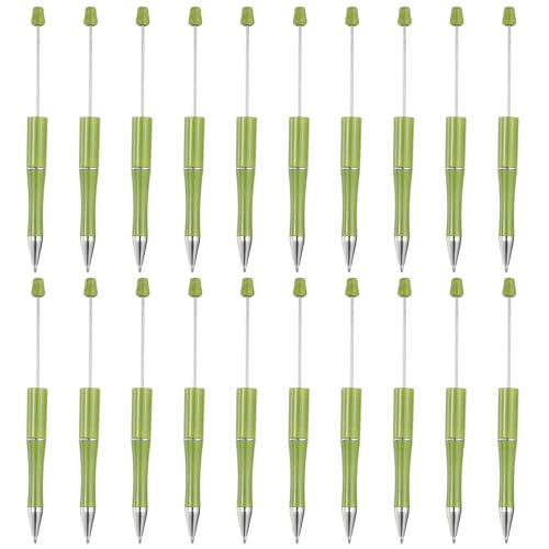 PATIKIL Beadable Pens, 20er Pack Schwarze Tinte Kunststoffperlenstift Kreative DIY-Kugelschreiber für Lehrer Büro DIY Handwerk Party Dekorationen Handgemachte Zubehör, Grün von PATIKIL