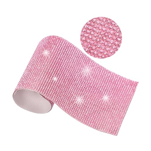 PATIKIL Bling Crystal Rhinestone Sheet, 7.9"x4.7" Selbstklebende StrassGestein-Aufkleber für DIY-Bastelarbeiten, Geschenke, Telefon- und Auto-Dekorationen, Hellrosa von PATIKIL