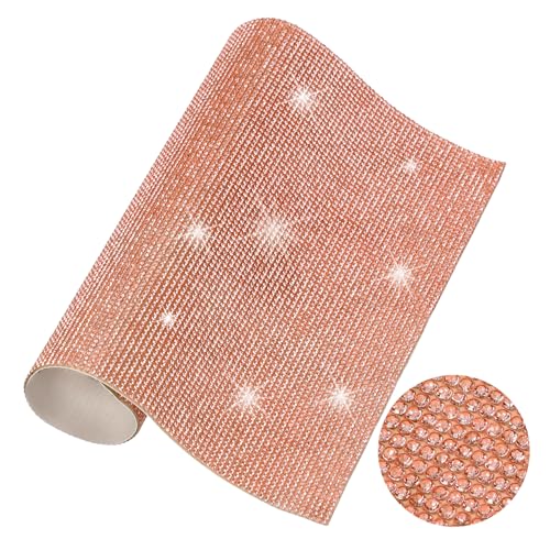 PATIKIL Bling Crystal Rhinestone Sheet, 9.4"x7.9" Selbstklebende StrassGestein-Aufkleber für DIY-Bastelarbeiten, Geschenke, Telefon- und Auto-Dekorationen, Orange Rot von PATIKIL