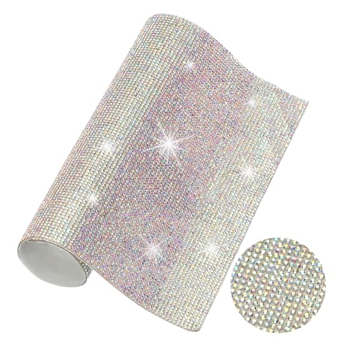 PATIKIL Bling Crystal Rhinestone Sheet, 9.4"x7.9" Selbstklebende StrassGestein-Gem-Sticker für DIY-Handwerksgeschenke Telefon Auto Dekorationen, AB Farbe von PATIKIL
