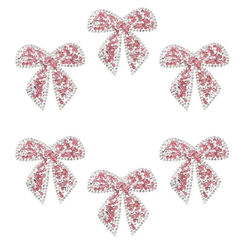 PATIKIL Bogen Strass-Patches, 6 Stück Bogenform Nähen/Aufbügeln Applikation Strass Applikation Glitzer Kristall Patches für Schuhe Kleidung Hosen Taschen Hüte Hemden DIY Handwerk, Pink von PATIKIL