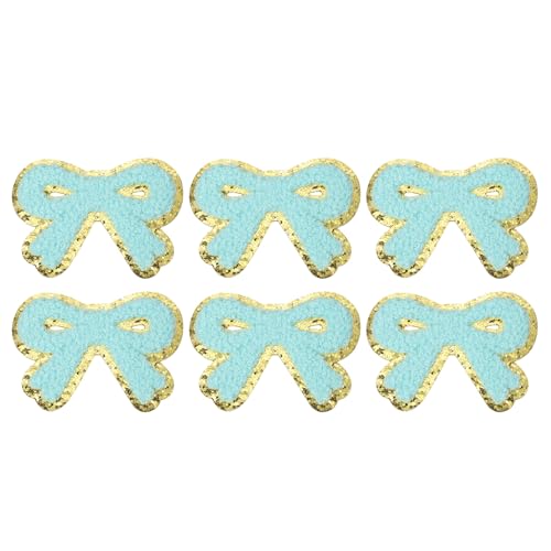 PATIKIL Bow Patches, 6 Stk. Chenille Bügel-Patch Bogen bestickter Patch Aufnäher Goldkanten für DIY Hut Jacke Kleidung Taschen DIY Dekoration, Himmelblau, 7,2 cm x 5 cm PATIKIL Bow Patches, 6 Stk. Chenille Bügel-Patch Bogen bestickter Patch Aufnäher Goldkanten für DIY Hut Jacke Kleidung Taschen DIY Dekoration, Himmelblau, 7,2 cm x 5 cm von PATIKIL