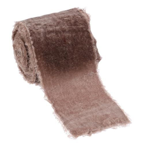 PATIKIL Braunes Samtband, 7,5 cm x 2,7 m Fransige Samtbänder zum Geschenkverpacken für Kränze Blumensträuße Schleifen Hochzeitsdekoration von PATIKIL