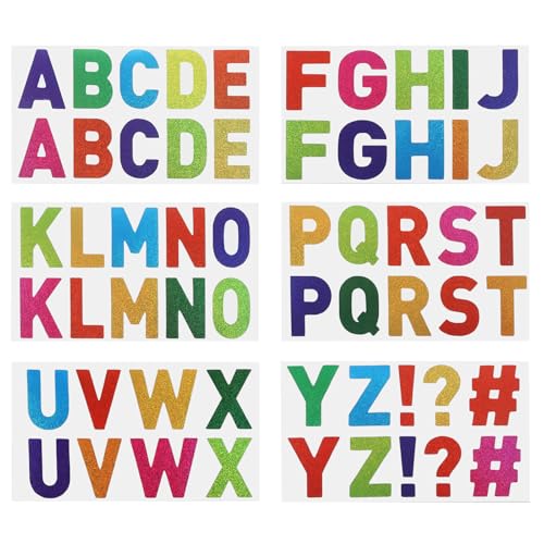 PATIKIL Buchstaben Aufkleber 1 Zoll, 60 Stk./ 12 Blätter Selbstklebende Vinyl Große Alphabet Nummern Aufkleber für Kunst DIY Handwerk, Flash Bunt PATIKIL Buchstaben Aufkleber 1 Zoll, 60 Stk./ 12 Blätter Selbstklebende Vinyl Große Alphabet Nummern Aufkleber für Kunst DIY Handwerk, Flash Bunt von PATIKIL