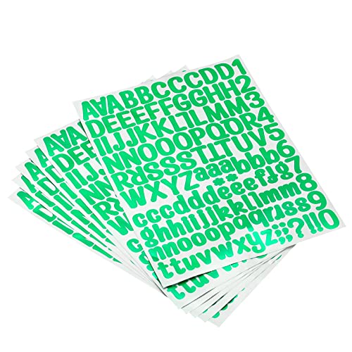 PATIKIL Buchstaben Nummer Aufkleber Glitzer Grün 1" Reflektierende Etiketten Selbstklebende Vinyl Aufkleber für Klassenzimmer Organisation Schild Tür Adresse 6 Blätter, 126 Zählung/Blatt von PATIKIL