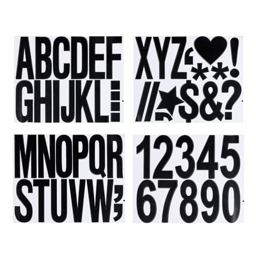 PATIKIL Buchstaben Zahlen Set 4 Zoll, 8 Blatt Selbstklebende Aufkleber für Alphabet Große Nummern Aufkleber für Briefkasten Kunsthandwerk DIY Außenschild, Schwarz PATIKIL Buchstaben Zahlen Set 4 Zoll, 8 Blatt Selbstklebende Aufkleber für Alphabet Große Nummern Aufkleber für Briefkasten Kunsthandwerk DIY Außenschild, Schwarz von PATIKIL