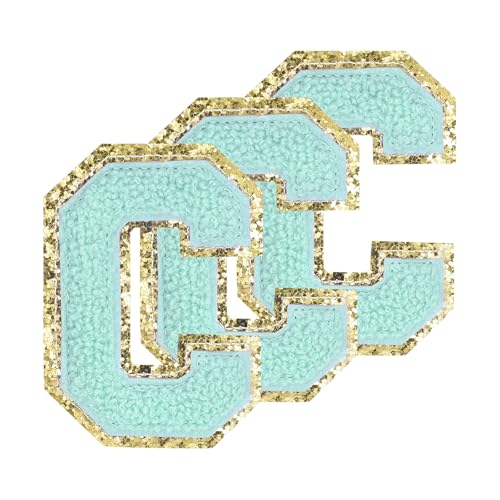 PATIKIL Buchstaben zum Aufbügeln Aufnäher 3,3 Zoll, 3 Stück Aufbügel Patches Goldrand Bestickte Sticker Bügelflicken für Kleidung DIY Rucksäcke Hüte Dekoration, Dunkelblau Buchstabe-C PATIKIL Buchstaben zum Aufbügeln Aufnäher 3,3 Zoll, 3 Stück Aufbügel Patches Goldrand Bestickte Sticker Bügelflicken für Kleidung DIY Rucksäcke Hüte Dekoration, Dunkelblau Buchstabe-C von PATIKIL