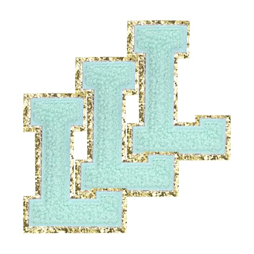 PATIKIL Buchstaben zum Aufbügeln Aufnäher 3,3 Zoll, 3 Stück Aufbügel Patches Goldrand Bestickte Sticker Bügelflicken für Kleidung DIY Rucksäcke Hüte Dekoration, Dunkelblau Buchstabe-L PATIKIL Buchstaben zum Aufbügeln Aufnäher 3,3 Zoll, 3 Stück Aufbügel Patches Goldrand Bestickte Sticker Bügelflicken für Kleidung DIY Rucksäcke Hüte Dekoration, Dunkelblau Buchstabe-L von PATIKIL