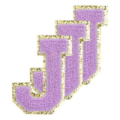 PATIKIL Buchstaben zum Aufbügeln Aufnäher 3,3 Zoll, 3 Stück Aufbügel Patches Goldrand Bestickte Sticker Bügelflicken für Kleidung DIY Rucksäcke Hüte Dekoration, Lila Buchstabe-J PATIKIL Buchstaben zum Aufbügeln Aufnäher 3,3 Zoll, 3 Stück Aufbügel Patches Goldrand Bestickte Sticker Bügelflicken für Kleidung DIY Rucksäcke Hüte Dekoration, Lila Buchstabe-J von PATIKIL