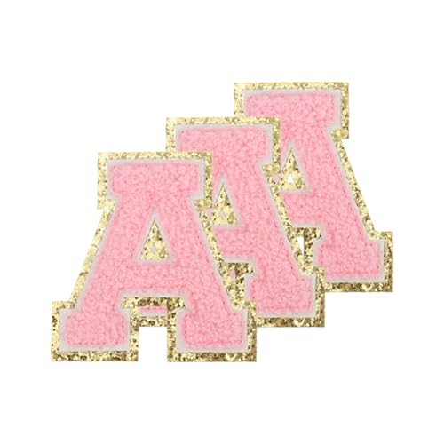 PATIKIL Buchstaben zum Aufbügeln Aufnäher 3,3 Zoll, 3 Stück Aufbügel Patches Goldrand Bestickte Sticker Bügelflicken für Kleidung DIY Rucksäcke Hüte Dekoration, Pink Buchstabe-A PATIKIL Buchstaben zum Aufbügeln Aufnäher 3,3 Zoll, 3 Stück Aufbügel Patches Goldrand Bestickte Sticker Bügelflicken für Kleidung DIY Rucksäcke Hüte Dekoration, Pink Buchstabe-A von PATIKIL