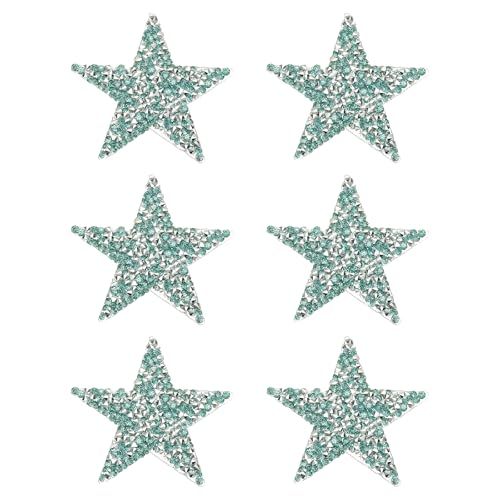 PATIKIL Bügelaufnäher Sterne, 6 Stück Selbstklebende Sterne Silber Strass Glitzer Kristall Aufkleber Patch Stoffverzierungen für DIY Basteln Kleidung, Hellblau 6cm PATIKIL Bügelaufnäher Sterne, 6 Stück Selbstklebende Sterne Silber Strass Glitzer Kristall Aufkleber Patch Stoffverzierungen für DIY Basteln Kleidung, Hellblau 6cm von PATIKIL
