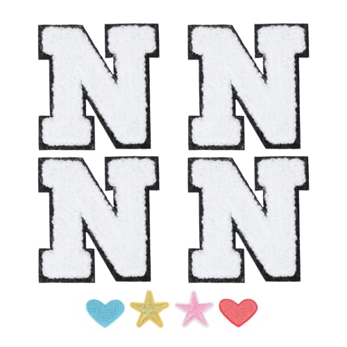 PATIKIL Bügelbuchstaben, 4er-Pack Bügel- / Aufnähbuchstaben N Alphabet Stoffaufnäher mit Herzstern-Aufnäher für Teamkostümdekoration Kleidung Hut Jeans DIY PATIKIL Bügelbuchstaben, 4er-Pack Bügel- / Aufnähbuchstaben N Alphabet Stoffaufnäher mit Herzstern-Aufnäher für Teamkostümdekoration Kleidung Hut Jeans DIY von PATIKIL