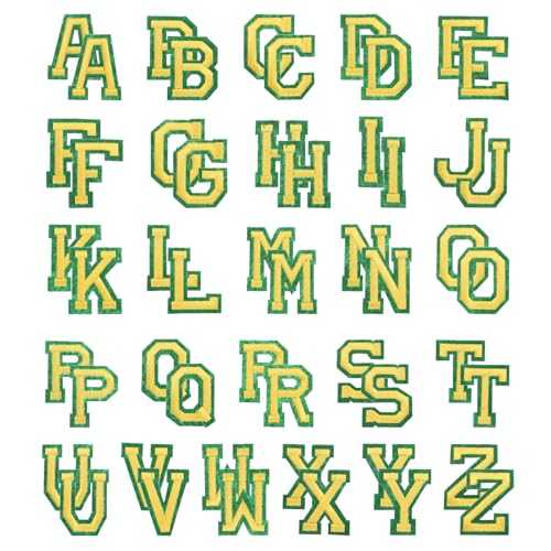 PATIKIL Bügelbuchstaben, 52 Stück bestickte Buchstaben A-Z zum Aufnähen oder Aufbügeln auf Kleidung, Rucksäcken, Hüten, DIY-Zubehör, Grün Gelb 2 Zoll Höhe PATIKIL Bügelbuchstaben, 52 Stück bestickte Buchstaben A-Z zum Aufnähen oder Aufbügeln auf Kleidung, Rucksäcken, Hüten, DIY-Zubehör, Grün Gelb 2 Zoll Höhe von PATIKIL