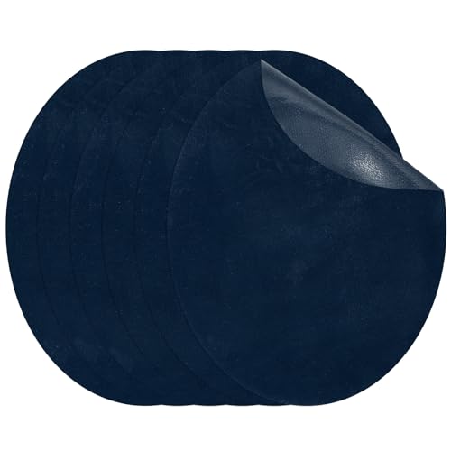 PATIKIL Bügelflicken 11 x 14 cm, 6er Pack ovale Ellenbogenflicken Knie-Reparaturflicken Wildleder Stoffapplikationen für Hemd Jeans Jacke Kleidung Reparatur Dekorationsset, Dunkelblau von PATIKIL