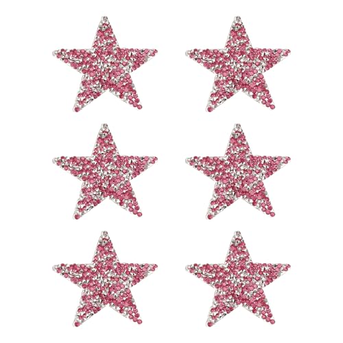 PATIKIL Bügeln Sie Stern-Patches, 6 Stück Selbstklebende Applikationssterne Silber Strass Glitzer Kristall Aufkleber Patch Stoffverzierungen für DIY Handwerk Kleidung, Rosarot 6cm PATIKIL Bügeln Sie Stern-Patches, 6 Stück Selbstklebende Applikationssterne Silber Strass Glitzer Kristall Aufkleber Patch Stoffverzierungen für DIY Handwerk Kleidung, Rosarot 6cm von PATIKIL