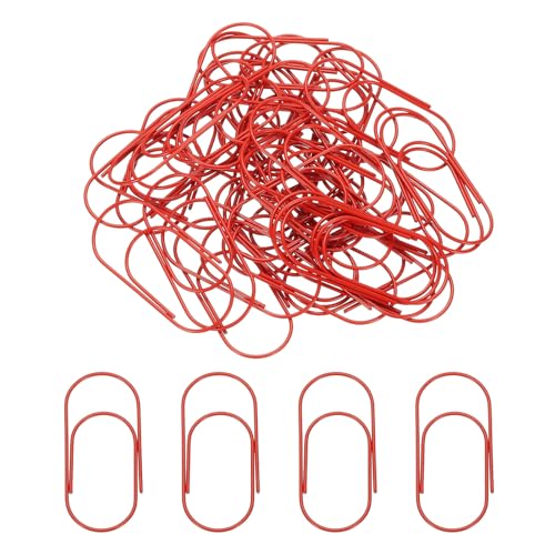 PATIKIL Büroklammern, 5,1 cm, 50 mm, große Büroklammern, niedlich, riesige Metallklammern, rostfrei, stark, langlebig, Großpackung für Büro, Rot, 50 Stück PATIKIL Büroklammern, 5,1 cm, 50 mm, große Büroklammern, niedlich, riesige Metallklammern, rostfrei, stark, langlebig, Großpackung für Büro, Rot, 50 Stück von PATIKIL