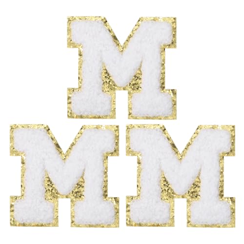 PATIKIL Chenille Bügelbuchstaben Patches, 3er-Pack Buchstaben Aufbügeln, Bügel Buchstaben gesticktes Patch zum Reparieren von Jeans, Kleidung, Taschen, Handwerk, Weiß, Buchstabe M PATIKIL Chenille Bügelbuchstaben Patches, 3er-Pack Buchstaben Aufbügeln, Bügel Buchstaben gesticktes Patch zum Reparieren von Jeans, Kleidung, Taschen, Handwerk, Weiß, Buchstabe M von PATIKIL
