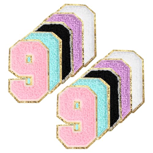PATIKIL Chenille Nummern-Patches, 10 Stück zahlen zum aufbügeln Nummer Bestickter Patch Glitzer Applikation für Hut Jacke Kleidung Taschen DIY Dekoration Rucksack, Nummer 9 PATIKIL Chenille Nummern-Patches, 10 Stück zahlen zum aufbügeln Nummer Bestickter Patch Glitzer Applikation für Hut Jacke Kleidung Taschen DIY Dekoration Rucksack, Nummer 9 von PATIKIL