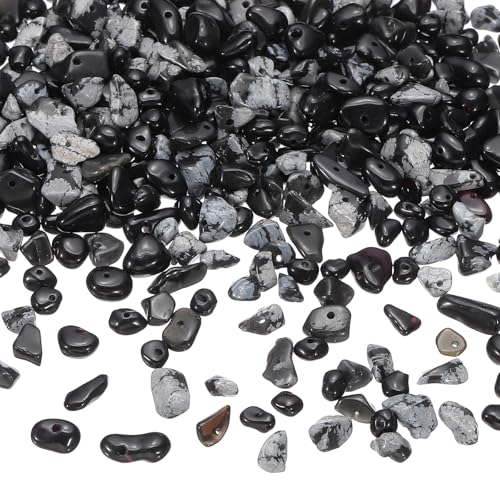PATIKIL Chip Steinperlen, 350 Stück Kristall Edelstein Unregelmäßige Steinlose Felsenperle für DIY Schmuckherstellung Armband Halskette Ohrring, Schwarz Grau PATIKIL Chip Steinperlen, 350 Stück Kristall Edelstein Unregelmäßige Steinlose Felsenperle für DIY Schmuckherstellung Armband Halskette Ohrring, Schwarz Grau von PATIKIL
