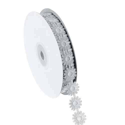 PATIKIL Daisy Flower Lace Trim, Spitzenborte Strickstickerei Band für DIY Handwerk Nähen Verzierungen Haarband Braut Hochzeit Dekor, Silber PATIKIL Daisy Flower Lace Trim, Spitzenborte Strickstickerei Band für DIY Handwerk Nähen Verzierungen Haarband Braut Hochzeit Dekor, Silber von PATIKIL