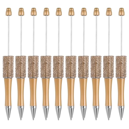 PATIKIL Diamantbeschreibbare Stifte, 10 Stück Kunststoff Schwarz Tinte Perlenstift Kreative DIY Kugelschreiber für Lehrer Büro DIY Handwerk Party Dekorationen Handgemachte Zubehör, Goldton PATIKIL Diamantbeschreibbare Stifte, 10 Stück Kunststoff Schwarz Tinte Perlenstift Kreative DIY Kugelschreiber für Lehrer Büro DIY Handwerk Party Dekorationen Handgemachte Zubehör, Goldton von PATIKIL