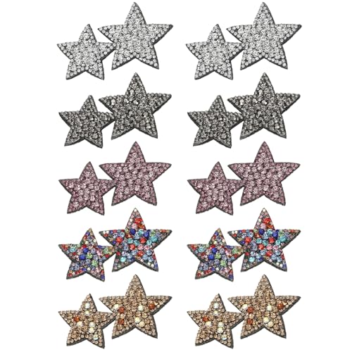 PATIKIL Doppelstern Strass-Patches, 10 Stück Doppelsternform Aufnäh-Applikations-Patches Strass-Applikation Glitzer Kristall für Schuhe Kleidung Hosen Taschen, Mehrfarbig PATIKIL Doppelstern Strass-Patches, 10 Stück Doppelsternform Aufnäh-Applikations-Patches Strass-Applikation Glitzer Kristall für Schuhe Kleidung Hosen Taschen, Mehrfarbig von PATIKIL