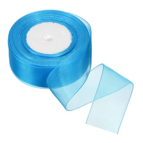 PATIKIL Durchsichtiges Organza Band 1-37/64" 50 Yard 1 Rolle Chiffondeko Stoff für Geschenkpapier Handwerke Hochzeit Blumenstrauß Blau PATIKIL Durchsichtiges Organza Band 1-37/64" 50 Yard 1 Rolle Chiffondeko Stoff für Geschenkpapier Handwerke Hochzeit Blumenstrauß Blau von PATIKIL