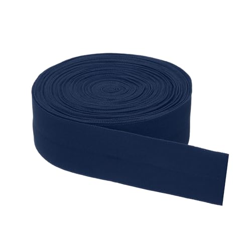 PATIKIL Einfach, gefaltetes Schrägband, 30 mm breit, Baumwoll-Schrägband, Saum für Heimwerker, Handwerk, Kleidung, Nähen, Nähen, Paspeln, Quilten, Dunkelblau von PATIKIL
